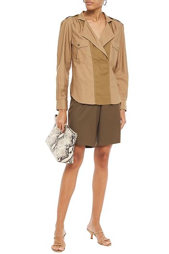 FRAME Two-tone cotton-twill shirt