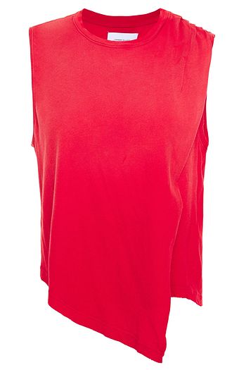CURRENT/ELLIOTT Asymmetric draped cotton-jersey top
