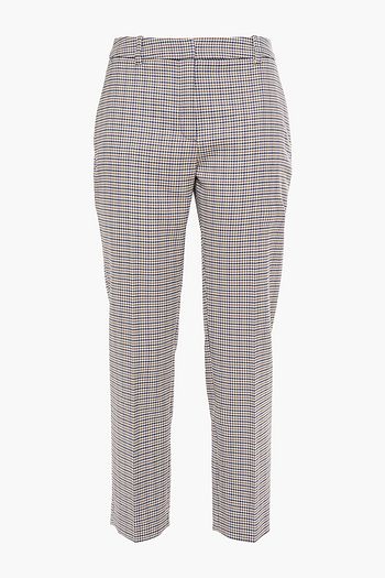 CLAUDIE PIERLOT Cropped houndstooth jacquard slim-leg pants