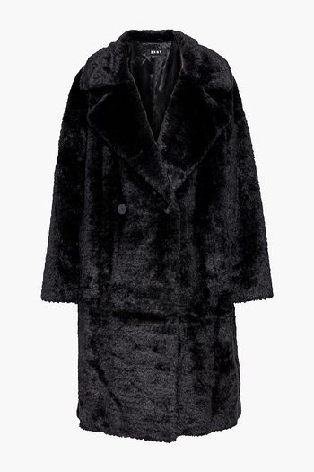 DKNY Double-breasted faux fur coat