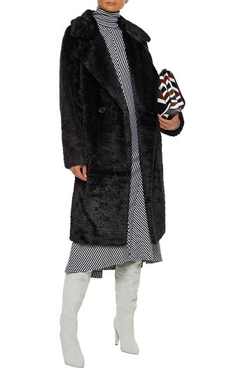 DKNY Double-breasted faux fur coat