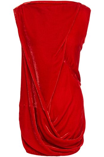 RICK OWENS Tie-back draped velvet tunic