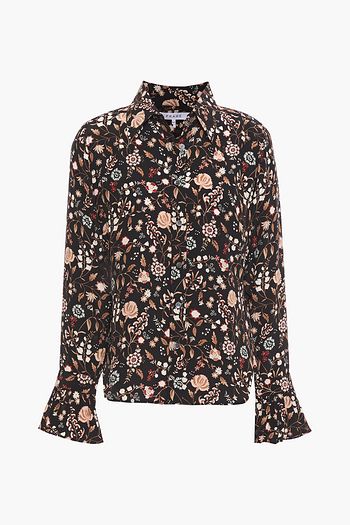 FRAME 70s floral-print silk crepe de chine shirt