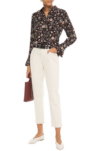 FRAME 70s floral-print silk crepe de chine shirt