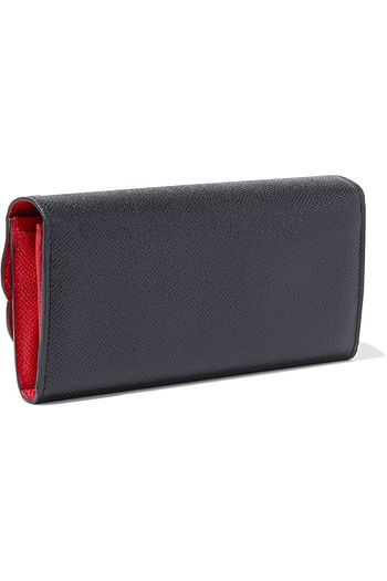 DOLCE & GABBANA Love appliquéd textured-leather continental wallet
