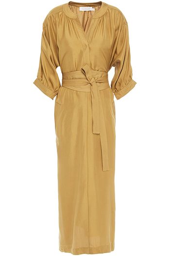 ZIMMERMANN Midikleid aus Crêpe de Chine aus Seide mit Gürtel