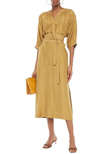 ZIMMERMANN Midikleid aus Crêpe de Chine aus Seide mit Gürtel
