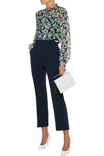 DIANE VON FURSTENBERG Rosalee pussy-bow floral-print silk-georgette blouse