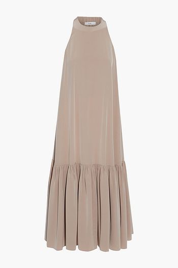 TIBI Gathered silk crepe de chine midi dress