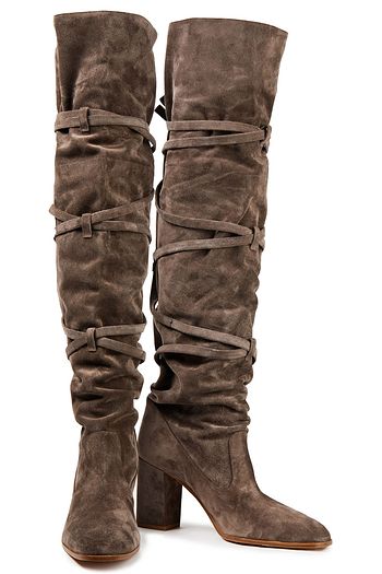 ZIMMERMANN Lace-up suede over-the-knee boots