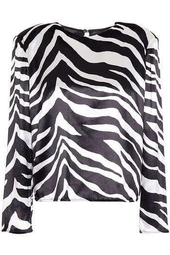 MICHELLE MASON Zebra-print velvet top