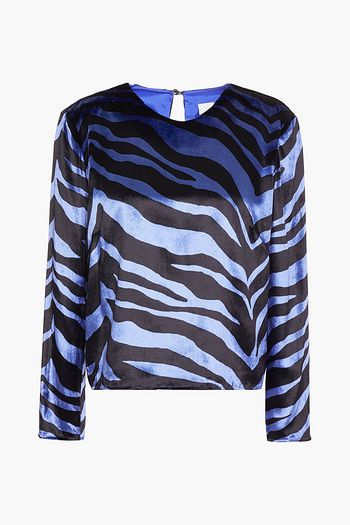 MICHELLE MASON Zebra-print velvet top