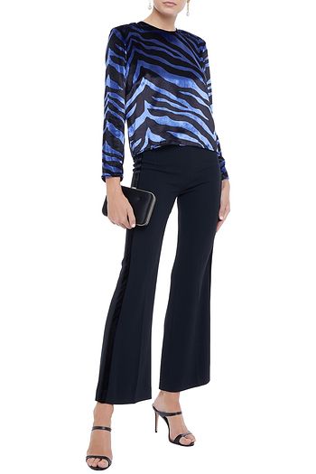 MICHELLE MASON Zebra-print velvet top