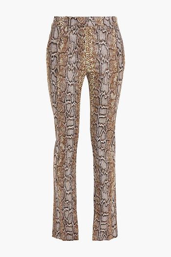 VICTORIA BECKHAM Cotton-blend snake-jacquard skinny pants