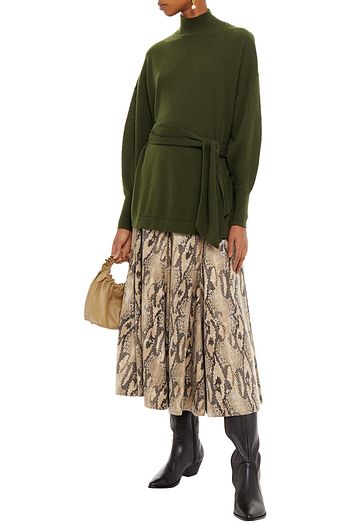 ZIMMERMANN Belted wool-blend turtleneck sweater