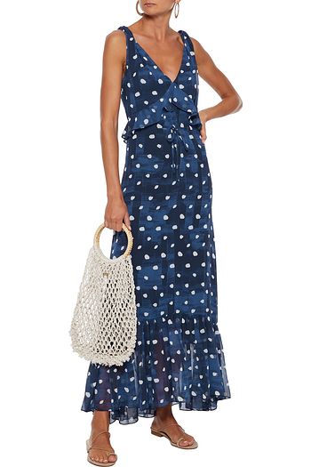 DIANE VON FURSTENBERG Misha ruffle-trimmed polka-dot chiffon maxi dress