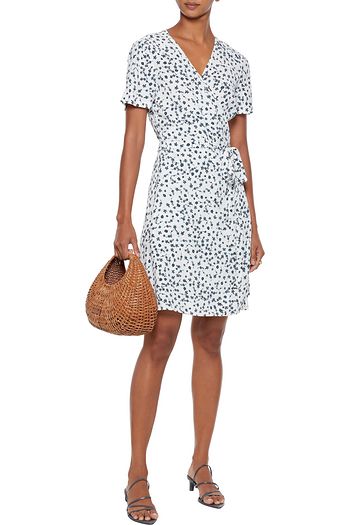 DIANE VON FURSTENBERG Saville Mini-Wickelkleid aus Crêpe de Chine mit Blumenprint