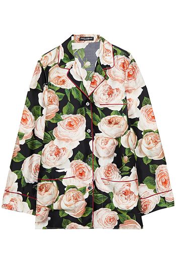 DOLCE & GABBANA Floral-print silk-twill shirt