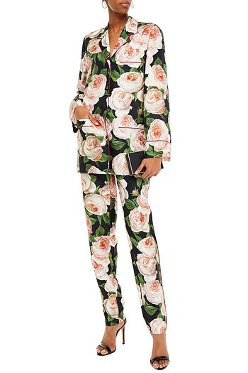 DOLCE & GABBANA Floral-print silk-twill shirt