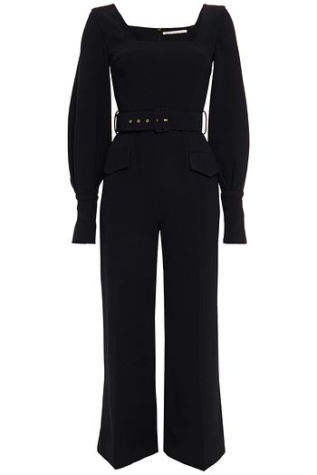 EMILIA WICKSTEAD Patrice belted textured crepe jumpsuit