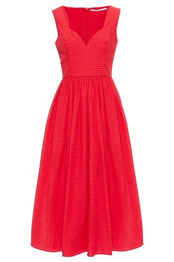 EMILIA WICKSTEAD June gathered organza-seersucker midi dress