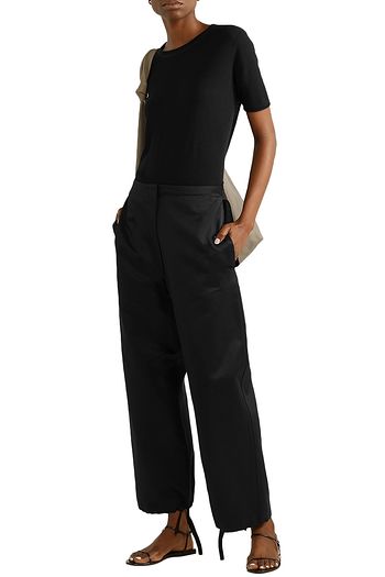 THE ROW Attie cotton-sateen straight-leg pants