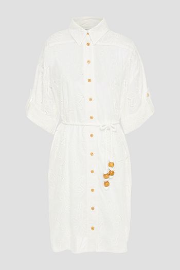 ZIMMERMANN Hemdkleid aus Baumwolle mit Lochstickerei