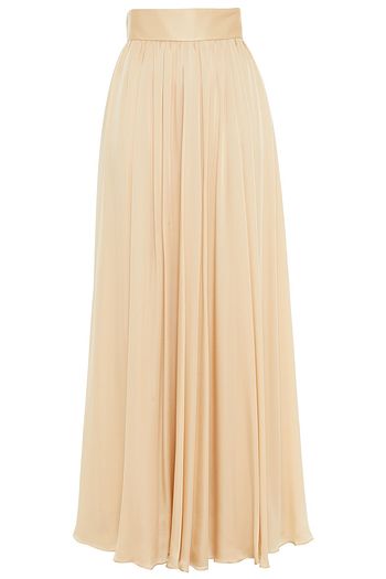 ZIMMERMANN Pleated silk crepe de chine maxi skirt