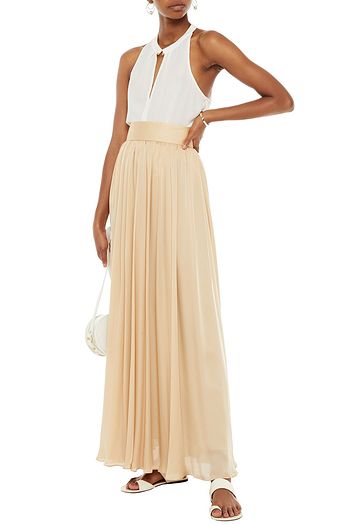 ZIMMERMANN Pleated silk crepe de chine maxi skirt