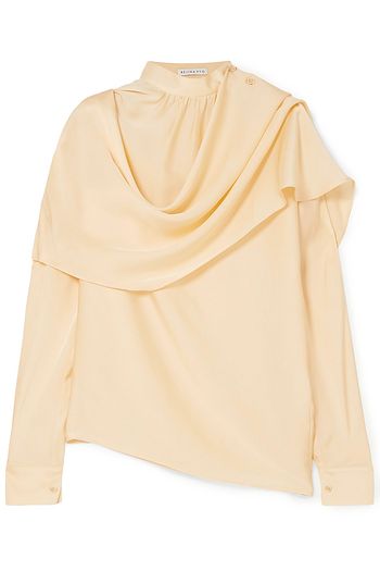 REJINA PYO Ira drapierte Bluse aus Seidensatin