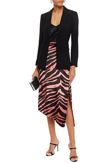 MICHELLE MASON Asymmetric printed velvet skirt