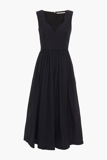 EMILIA WICKSTEAD June gathered organza-seersucker midi dress