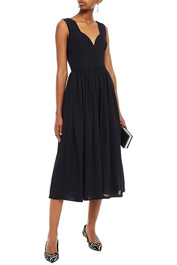 EMILIA WICKSTEAD June gathered organza-seersucker midi dress