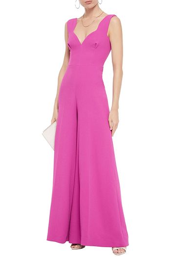 EMILIA WICKSTEAD Rosabel textured-crepe wide-leg jumpsuit