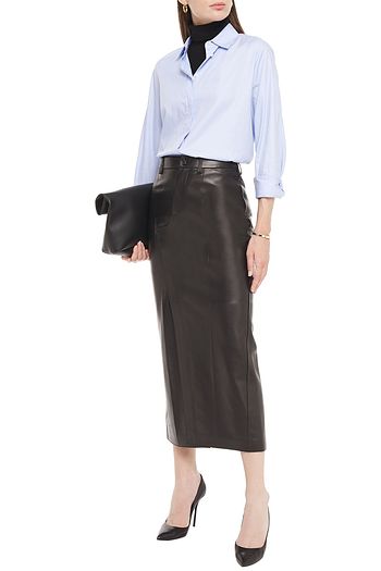 MARNI Leather midi skirt