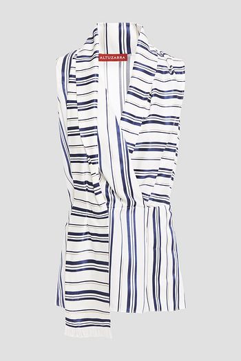 ALTUZARRA Draped striped jacquard top