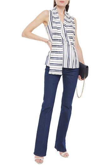 ALTUZARRA Draped striped jacquard top