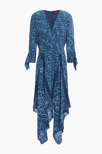 ALTUZARRA Asymmetric printed silk crepe de chine dress