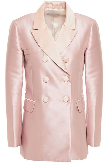 LES HÉROÏNES BY VANESSA COCCHIARO Double-breasted satin-trimmed piqué blazer