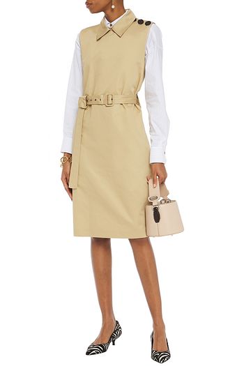 MARNI Kleid aus Gabardine aus einer Baumwoll-Leinenmischung mit Gürtel