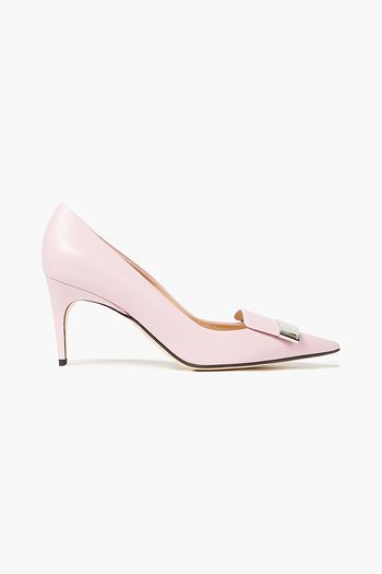 SERGIO ROSSI Embellished leather pumps