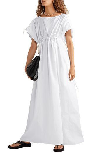 THE ROW Nea oversized gathered cotton-poplin gown