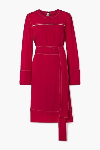 MARNI Belted crepe dress