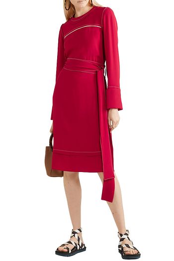 MARNI Belted crepe dress