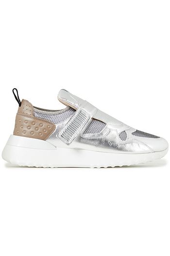 TOD'S Sneakers mit Einsätzen aus perforiertem Metallic-Leder und Mesh