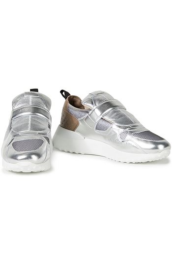 TOD'S Sneakers mit Einsätzen aus perforiertem Metallic-Leder und Mesh