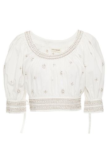 ULLA JOHNSON Zola Cropped Oberteil aus Baumwollpopeline