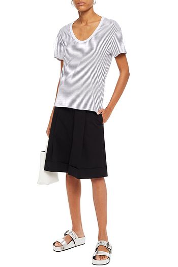AG JEANS Striped stretch-cotton jersey T-shirt