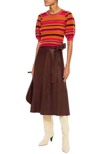 ULLA JOHNSON Striped ribbed cashmere-blend top