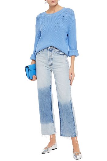 MOTHER The Rambler cropped dégradé high-rise straight-leg jeans